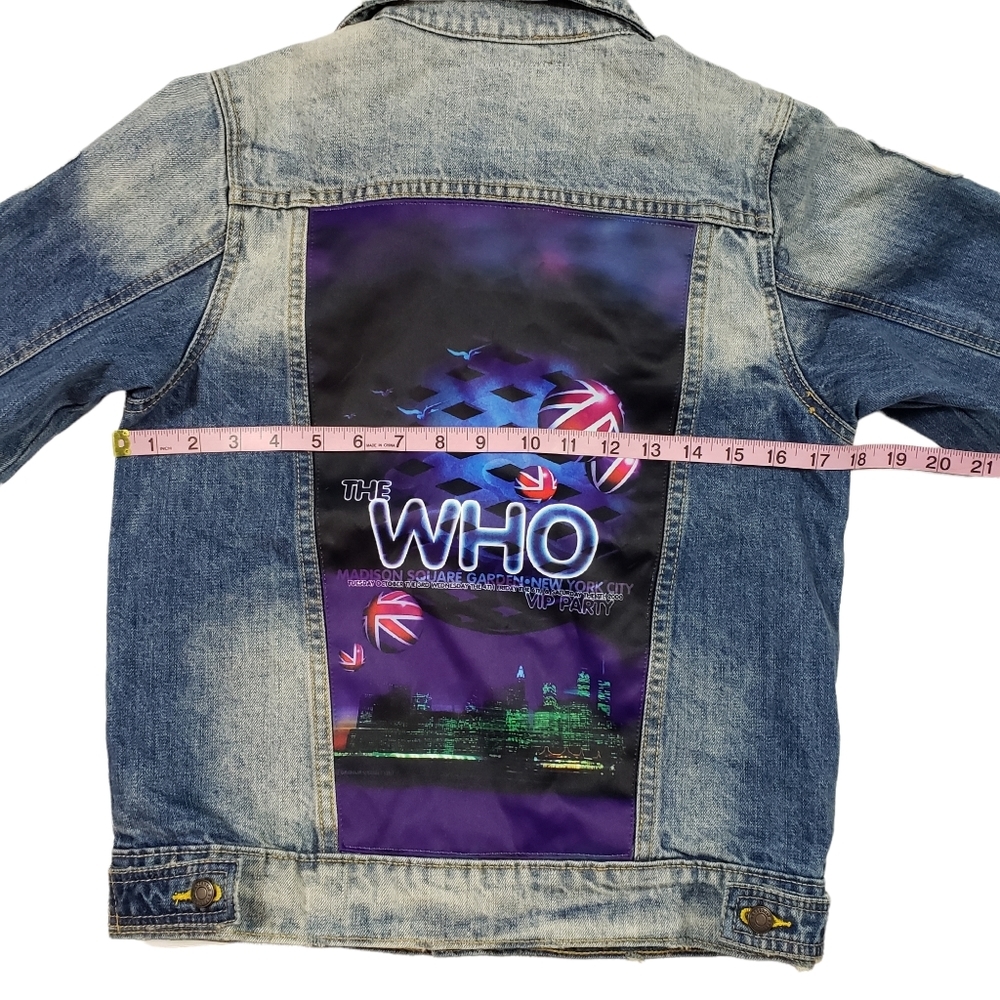 Wolfgang Dragonfly Jean Jacket YOUTH Sz L The Who Band Madison Square NY Patches - Picture 14 of 14
